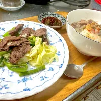 スタミナ満点お家で焼肉、牛筋牛骨スープ丼|ganmoさん