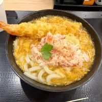 大海老天と本ずわい蟹の玉子あんかけうどん|しのぶさん