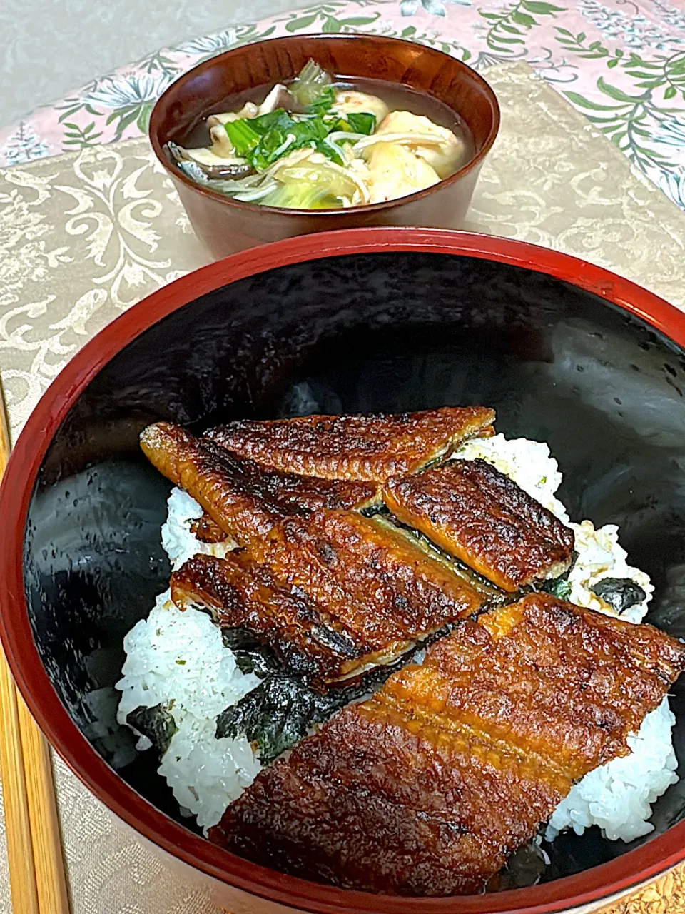 鰻丼と海老団子汁|yasukoさん