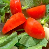 野菜鍋🍲トマト🍅も美味しい😋|みうのすけさん