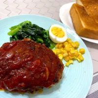 高カロリーハンバーグ定食|単身赴任のっちさん