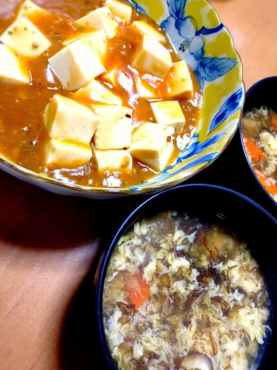 麻婆豆腐ともずく酢の酸辣湯スープ|はるみさん