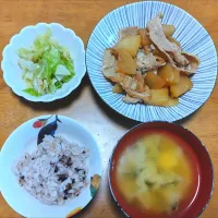 2024 0621　豚バラ大根　キャベツのごまマヨサラダ　豆腐とわかめのお味噌汁| いもこ。さん