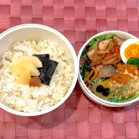 中学生息子のお弁当🍱 豚肉の甘酢焼きと白身魚のタルタルソース弁当🍱|Snow10さん