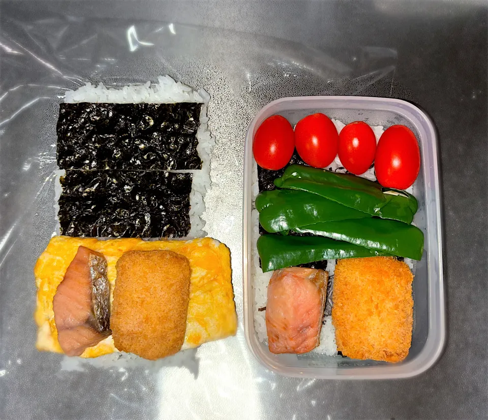 1/8  子のおにぎらずと自分弁当|なかちゃんたまごさん