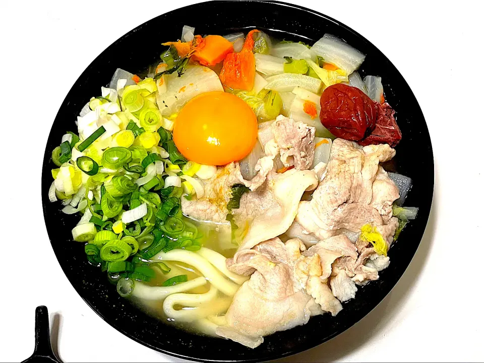 野菜たっぷり肉かけうどん|マニラ男さん