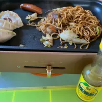 焼きそば、ウインナー、枝豆餃子|そらまめさん