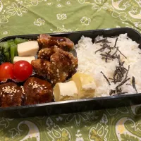 2025.1.8 息子弁当　◎とんかつ　◎肉団子　◎高野豆腐と小松菜の煮物　◎焼き芋|goroさん