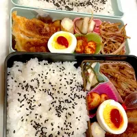 おっさん弁当　焼きそば　漬け物　🧄　ちくチー　板東英二　餃子|ひげおやじさん