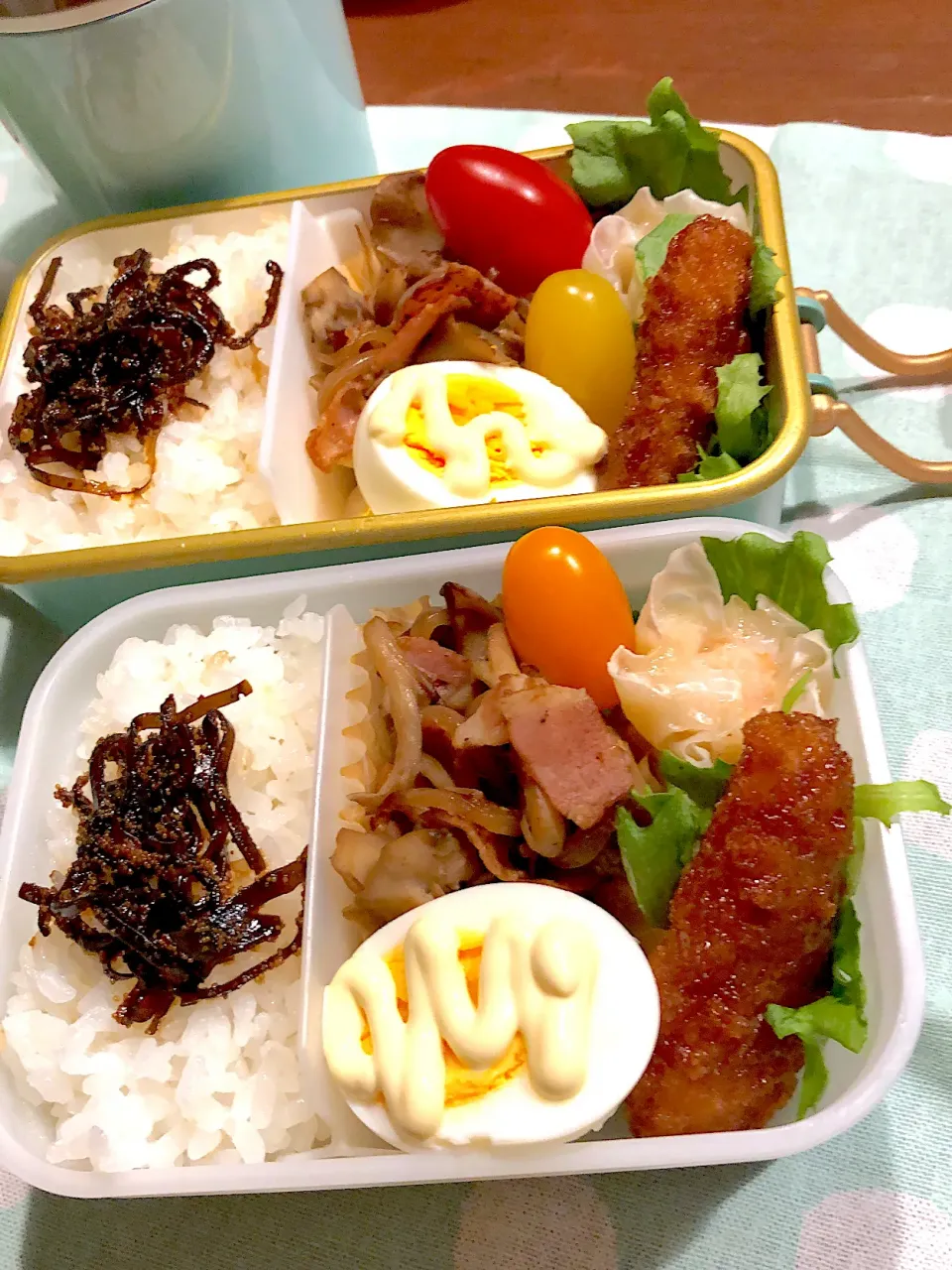 2025.1.9  ＊今日のお弁当＊まいたけとベーコンのバター醤油炒め🎶|rinrin*mama*さん