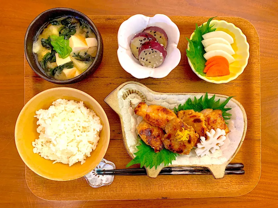 鶏もも肉の味噌漬けの献立|すずさん