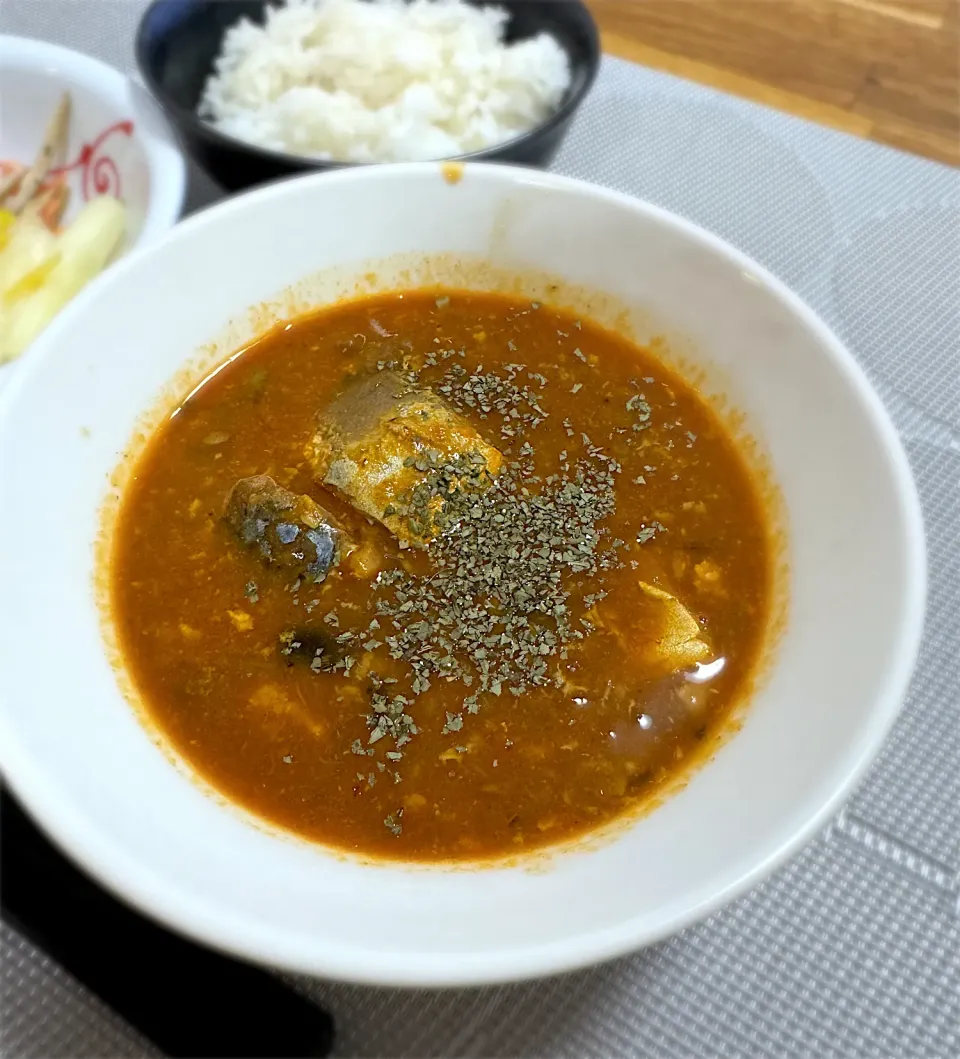 筑前煮→スパイスカレー→鯖の水煮缶スープカレー|morimi32さん