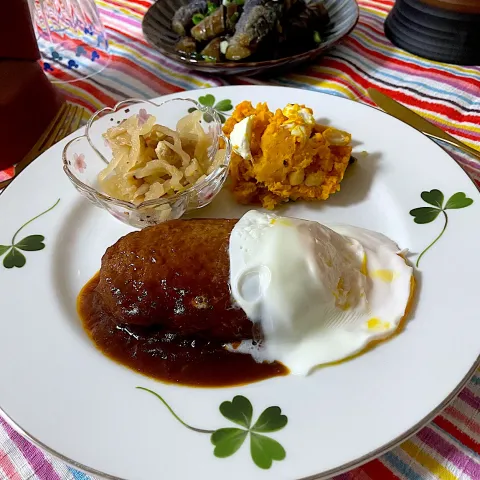 「FitDish」を使ってみたSnapdishの料理・レシピ写真:『FitDish』ふんわりやわらかデミグラスソースのハンバーグandやわらか食感切り干し大根のうま煮✨