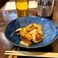 鳥つくね照り焼きと葱|あべたかひろさん