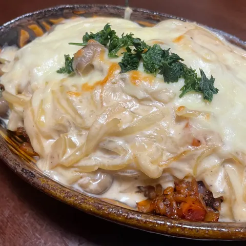 「おいしい雪印メグミルク牛乳 230ml」を使ってみたSnapdishの料理・レシピ写真:ホワイトソースのチキンドリア