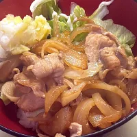 生姜焼き肉どん　マッシュポテトさつまいも入り|Rさん