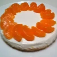 キリクリームチーズケーキみかんのせ