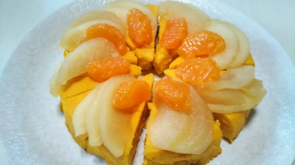 かぼちゃのチーズケーキラ・フランスとみかん|justice🍎IWATE🍎さん
