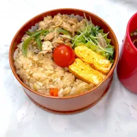 鯖ご飯と豚肉とピーマン炒め弁当|ゆっきーさん