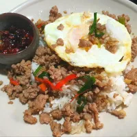 Spicy pork fried egg rice dinner 😋|🌷lynnlicious🌷さん