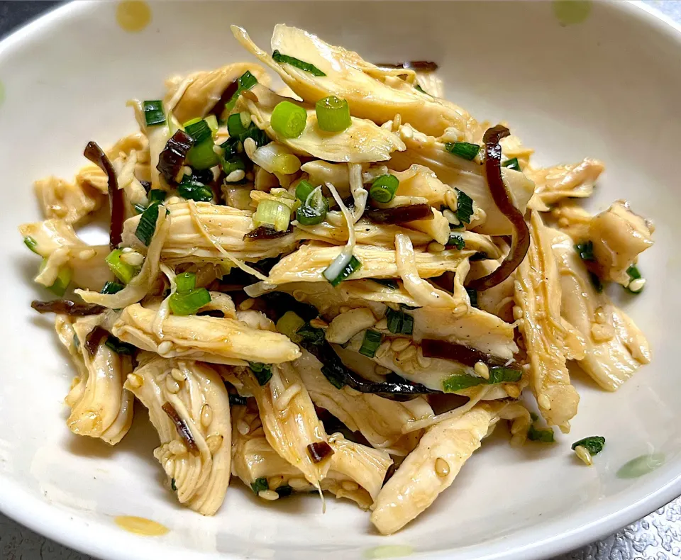 ささみとネギの塩昆布和え|Yanさん