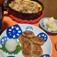 ふんわり鯖缶バーグ🐟️　　　　　　長芋ふわふわ焼き～✴️|びせんさん