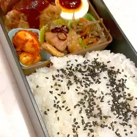 おっさん弁当　ソーセージ　ハンバーグ師匠　🧄　こんにゃくの炒め物　チンピラ　板東英二|ひげおやじさん