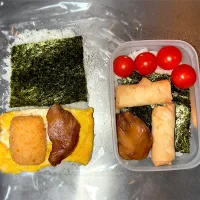 1/17  子のおにぎらずと自分弁当|なかちゃんたまごさん