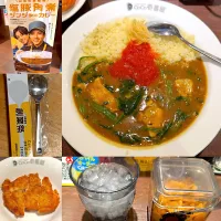 塩豚角煮カリフラワー🍛パリパリチキン🍗|るみおんさん