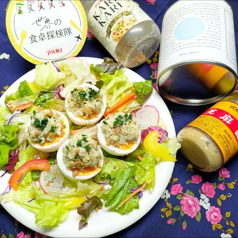 「芝麻醤」を使ってみたSnapdishの料理・レシピ写真:🌏『世界の食卓探検隊』🇬🇷ギリシャ料理【卵＆メリジャノサラタ】