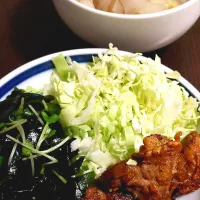 レバーの竜田揚げとこんにゃく麺入り具だくさんスープ|きつねさん