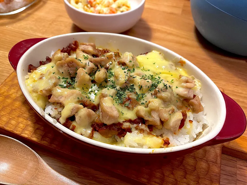 Wソース(ホワイト＆デミ)チキンドリア|かぼちゃんさん