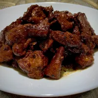 Pork Tapa “ marinated in small lime juice, pepper, salt, soy sauce and garlic for a week then stir fried.|Ahnneさん