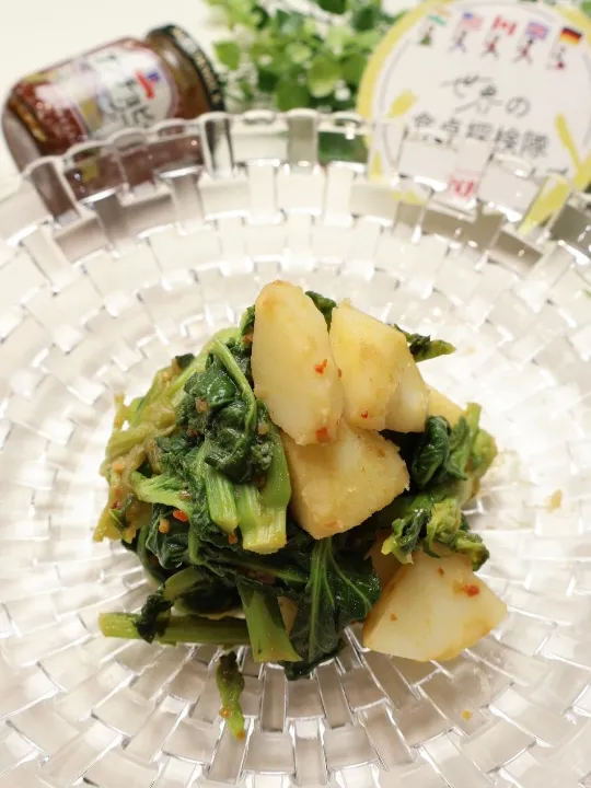 菜の花とじゃがいものアンチョビ炒め|めいめいさん