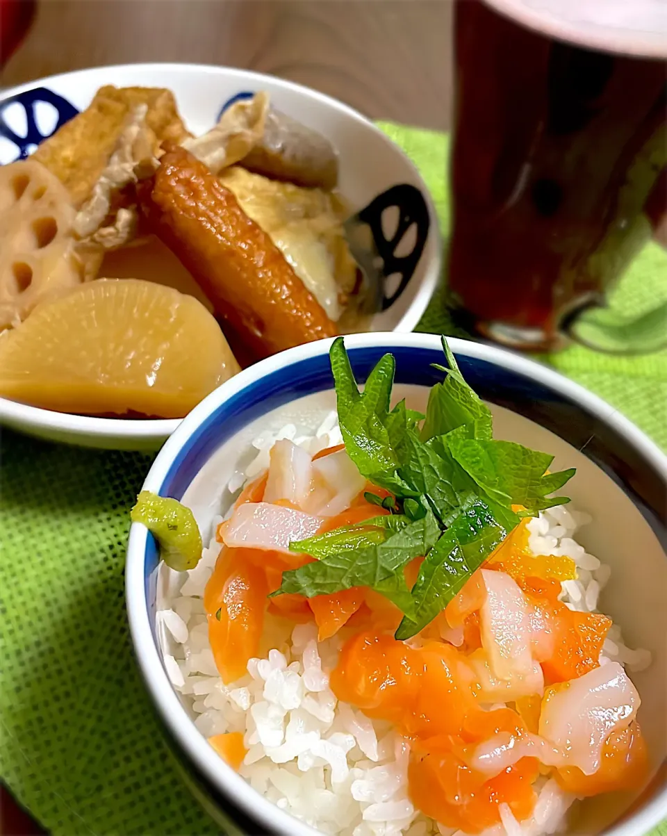 おでんとミニ海鮮丼|hiroyoさん