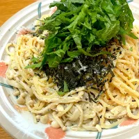 えのきでカサ増したらこパスタ|あいさん