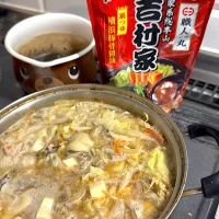 家系総本店吉村家鍋つゆ横浜豚骨醤油鍋〆ラーメン|あべたかひろさん