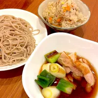 鴨だし蕎麦　炊き込みご飯|とゆあさん