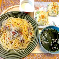 🍴𓈒𓂂𓏸しらすと舞茸のペペロン|あみかさん