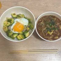 アボカド丼と豚汁|りなちさん