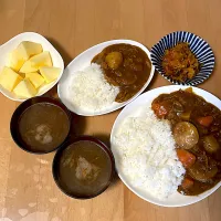 カレー　オニオンスープ　りんご|そのみさん