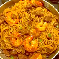 Shrimp and noodles and beef|Kareem Boogieさん