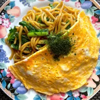 菜の花オム上海焼きそば