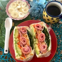 わんぱくサンドで朝ごパン✨🌼🥪