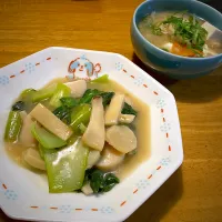 ホタテと青梗菜の中華炒めと、豚汁| もえさん