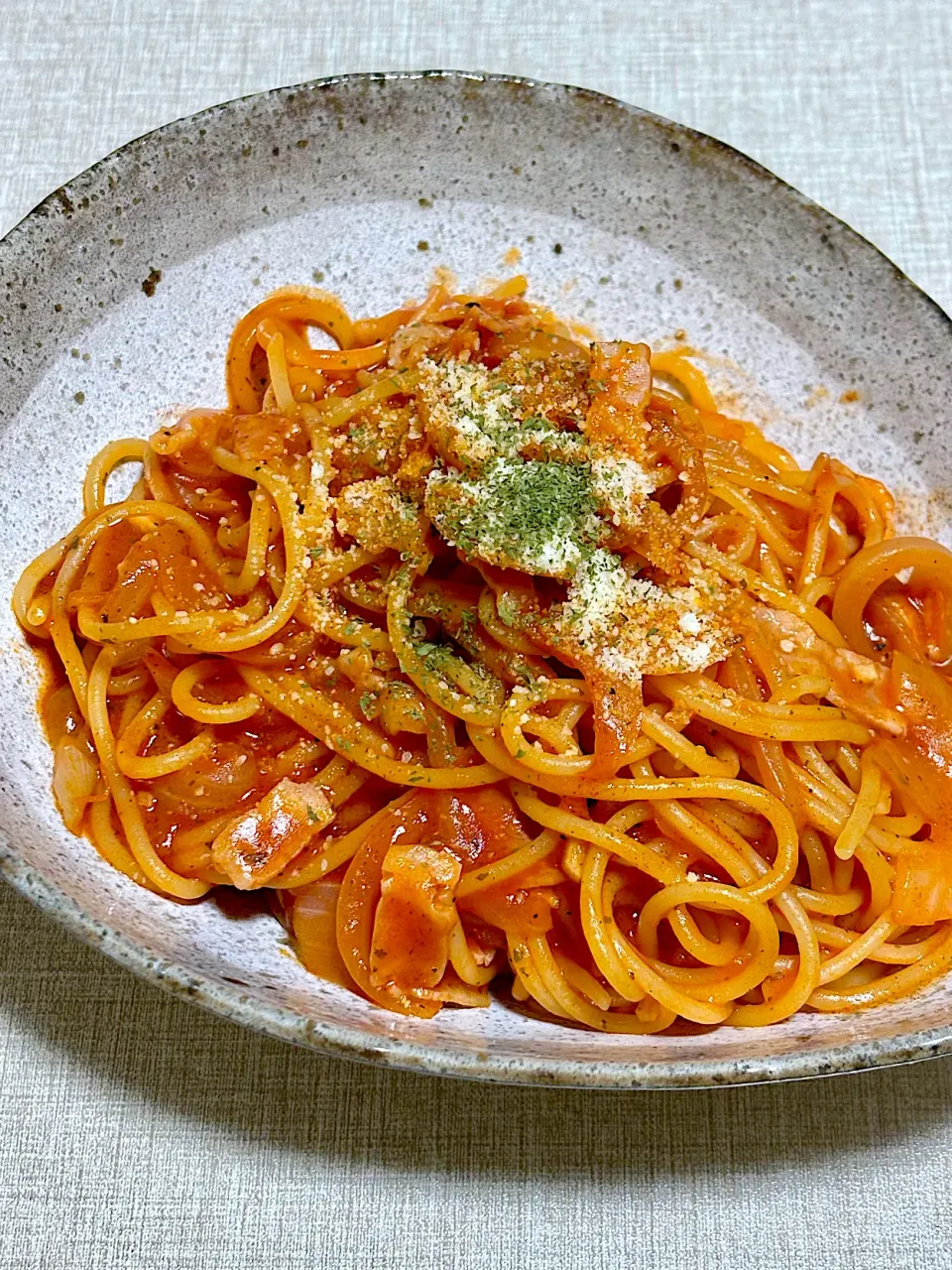 1/22の夜ごはん~トマトジュースでワンパントマトパスタ~|ゆかｕさん