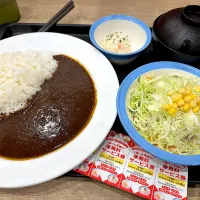 オリジナルカレーランチ（並盛）にクーポンでポテサラ|マハロ菊池さん