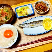 とろろご飯とかますの塩焼き|きいろさん