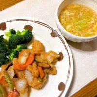 🍴酢豚👵🏻　🍴キャベツともやしの中華風卵スープ| Mさん