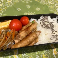 2025.1.23 息子弁当　◎スナップエンドウ肉巻き　◎金平牛蒡　◎卵焼き|goroさん